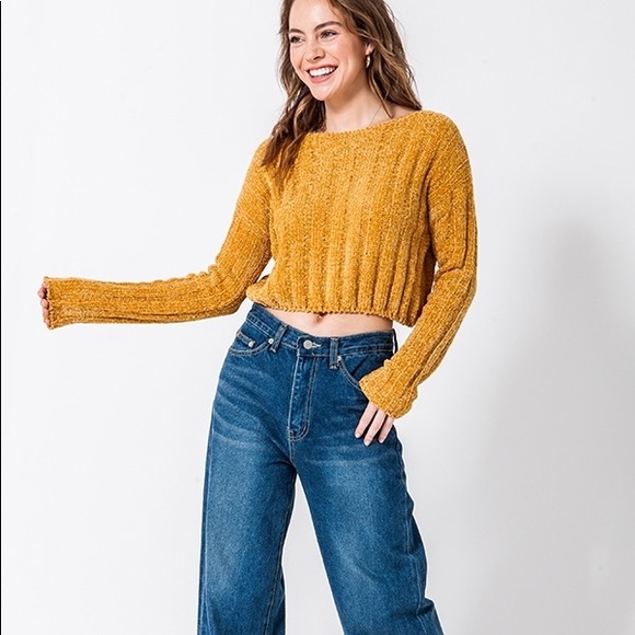 HP💗Mustard Cropped Boxy Sweater - Picture 5 of 6